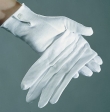Handschuhe weiß mit Knopf, Baumwolle, in 2 Größen
