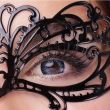 Venezianische Metall Augenmaske, schwarz, zum binden