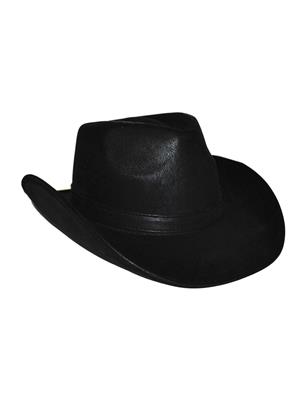 Cowboy Hut schwarz Lederlook