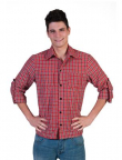 Cowboy Hemd kariert, schwarz/rot, in 2 Größen