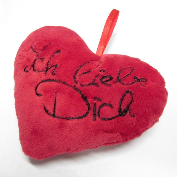 Samt-Herz bestickt "Ich liebe Dich"  in 3 Größen