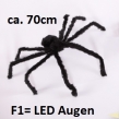 Spinne 75cm mit LED Augen