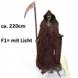 Figur Tod, F1= mit Licht, stehend mit Sense, ca. 220cm