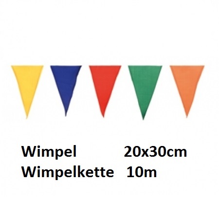 Wimpelkette, Bunt, 10m, ---L---LxB-20x30cm