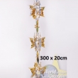 Girlande Stern, ca. 300cm, Ø-20cm, gold/silber