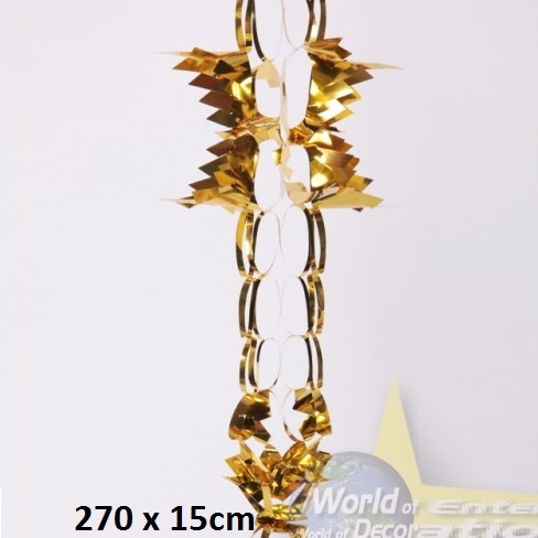 Metallic Girlande, ca. 270cm, Ø- 15cm, gold