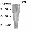 Lametta-Hänger XXL, 3 Stufig, L: 240cm, Ø:90+70+50cm, Schwer entflammbar nach DIN EN71 Part 2, gold oder silber