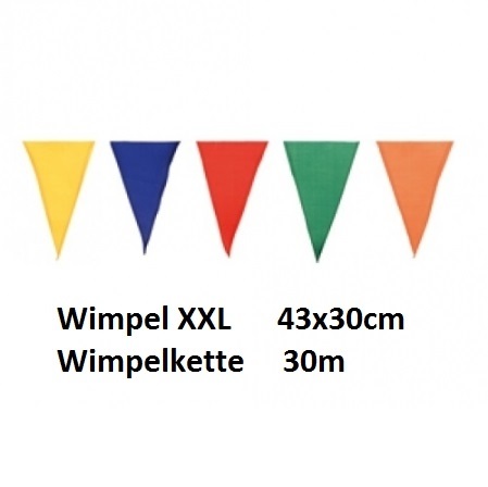 Wimpelkette, Bunt, 30m, --XL---LxB-28x43cm