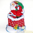 Wandbild Weihnachtsmann im Kamin 3D