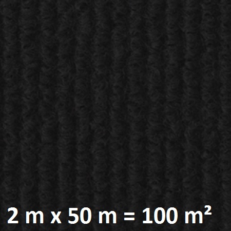 Teppich Rips B1 Rolle, 100m², schwer entfl. schwarz