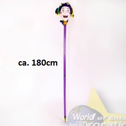 Stab mit Clownskopf, ca. 180cm, lila