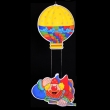 Wandbild Clown 2tlg, Heißluftballon, ca. 100cm