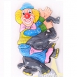 Wandbild Clown, ca. 46cm, mit Elefant