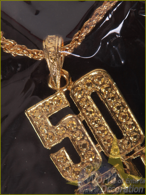 Halskette 50 Cent,  Anhänger ca. 5 cm x 4 cm