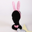 Bunny-Ohren Set 3-teilig in rosa/weiß