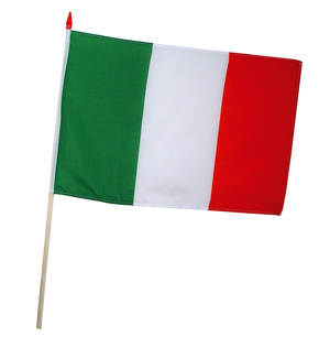 Fahne Italien mit Holzstiel