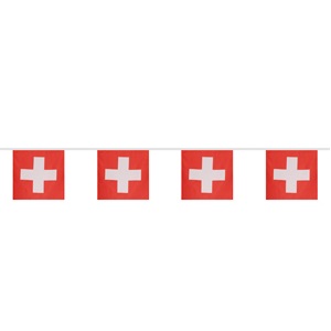 Flagenkette Schweiz, 10m ,---XL---LxB-30x45cm