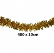 Tinsel Girlande metallic, L- 480cm, Ø-10cm, silber oder gold