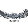 Tinsel Girlande metallic, L- 480cm, Ø-10cm, silber oder gold