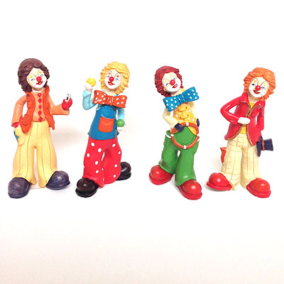 Clown stehend, ca. 18cm, 4er Set