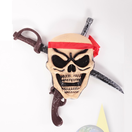 Piraten Totenkopf-Wandbild, ca. 52x41cm