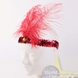 Charleston Stirnband mit Federn, schwarz oder rot