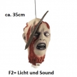 Abgetrennter Kopf mit Messer, F2= Licht und Geräuschen, ca. 35cm