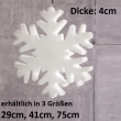 Schneeflocke XL weiß, in 3 Größen, Schwer entflammbar nach BS 5852      Part II, Dicke- 4cm,