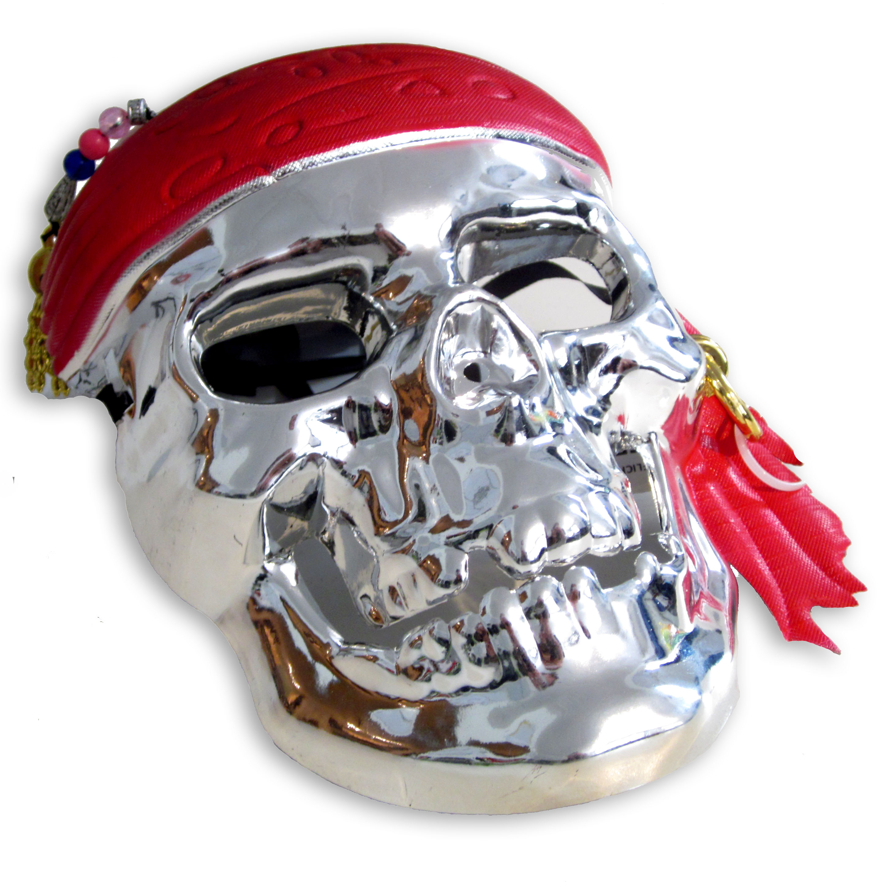 Totenkopfmaske Pirat gold oder silber