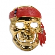 Totenkopfmaske Pirat gold oder silber