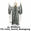 Hänge Sensemann, ca. 90cm, F3= Licht, Sound, Bewegung