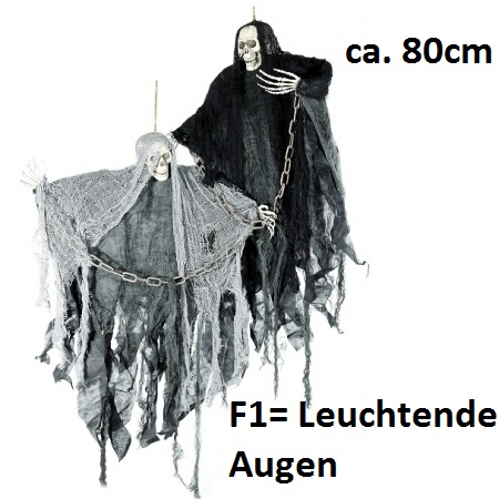 Hängender Tod mit Kette, ca. 80 cm, F1= mit leuchtenden Augen, grau oder schwarz