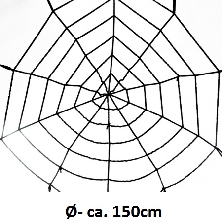 Spinnennetz XXL mit Spinne, in Schwarz, Ø 150cm