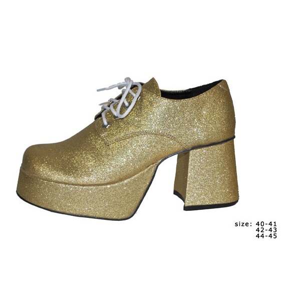 Disco Plateau Halbschuh, gold,