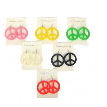 Ohrringe Peace Zeichen in 6 versch. Farben