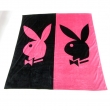 Playboy-Handtuch 140x140cm pink-schwarz