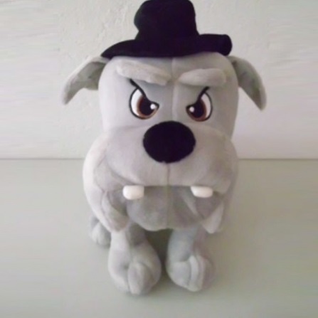 Stofftier Bulldogge ca. 46 cm grau/schwarz