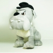 Stofftier Bulldogge ca. 46 cm grau/schwarz