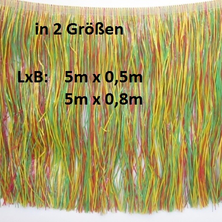 Bast-Girlande in Bunt L-5m, versch. höhen