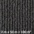 Teppich Rips B1 Rolle, 100m², schwer entfl. dunkel grau