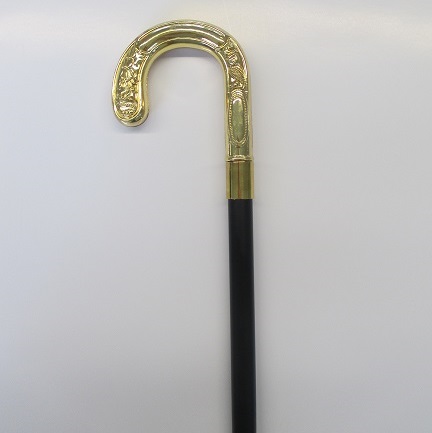 Gehstock Rundgriff, gold, ca. 93 cm