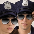 Polizei Brille verspiegelt schwarz