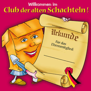 Glückwunsch-Schild Club der alten Schachteln, 50 x 50cm