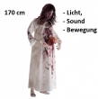 XXL Zombie Frau mit Alian, ca. 175cm, F3= Licht, Sound, Bewegung.