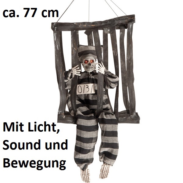 Skelett Strafgefangen, ca. 77 cm, F3 Licht, Sound, Bewegung,