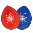 Ballons USA, 8er pack, ca. 30 cm, blau/rot