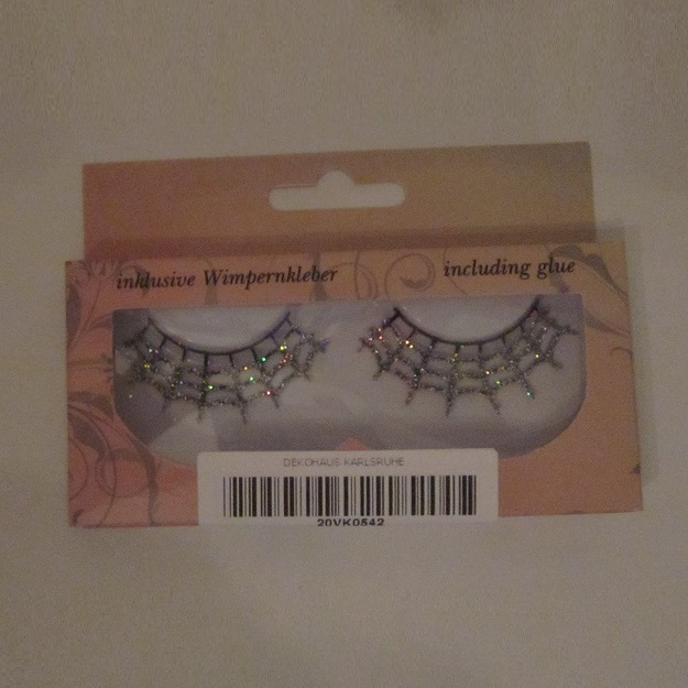 Spinnennetz Wimpern, mit Wimpernkleber, schwarz/silber