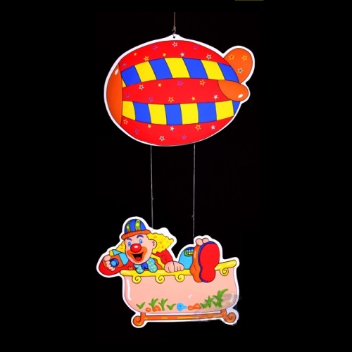 Wandbild Clown 2tlg, Zeppelin, ca. 100cm