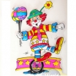 Wandbild Clown, ca. 38cm, auf Einrad