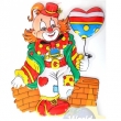 Wandbild Clown, ca. 39cm, mit Herzluftballon